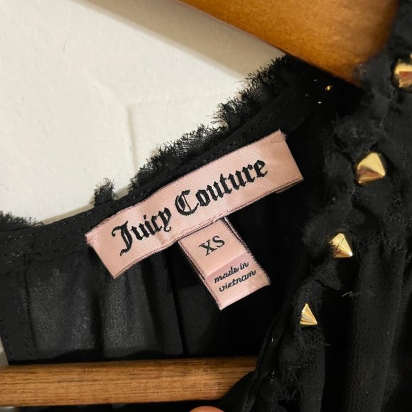Juicy Couture Black Sheer Floral Blouse - Picture 7 of 7